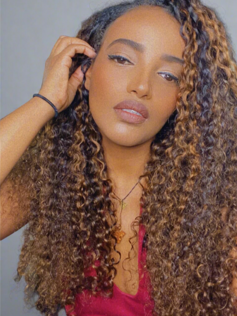 Highlighted V-Part Curly Wig - Hairstyles by Eden